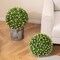 2 Pieces 17.5 Inch Topiary Balls Artificial Plant with Pink Flowers